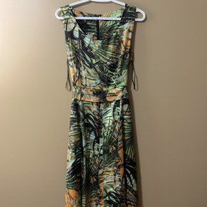 Vacation Style Jungle Print Dress